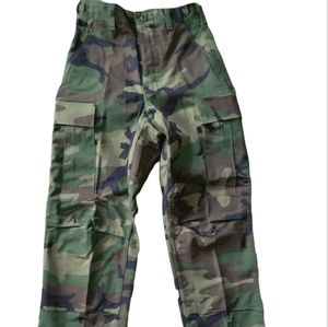 TROUSERS 2 pairs WOODLAND CAMOUFLAGE PATTERN COMBAT X-SMALL LONG New